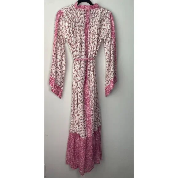 NOT FOR SALE D'Ascoli Maxi Dress Serenity Kaftan Style Fuschia Floral Sz Sm - Picture 9 of 11